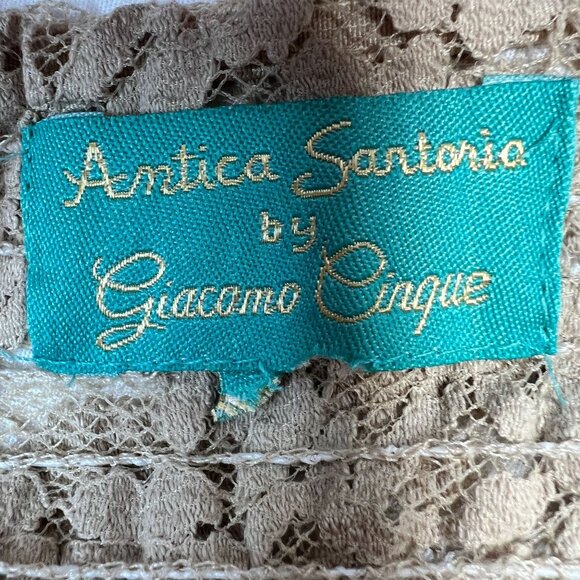 Antica Sartoria by Giacomo Cinque Mini Lace Floral Sequin Dress Boho Fairy XS/S - Picture 6 of 15